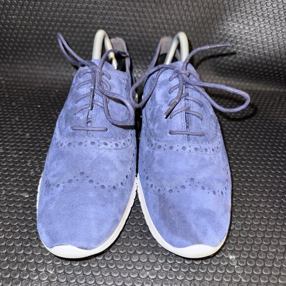 Cole Haan Zerogrand Suede Blue Wingtip Oxford Comfort Shoes Womens Size 11B - Picture 2 of 8